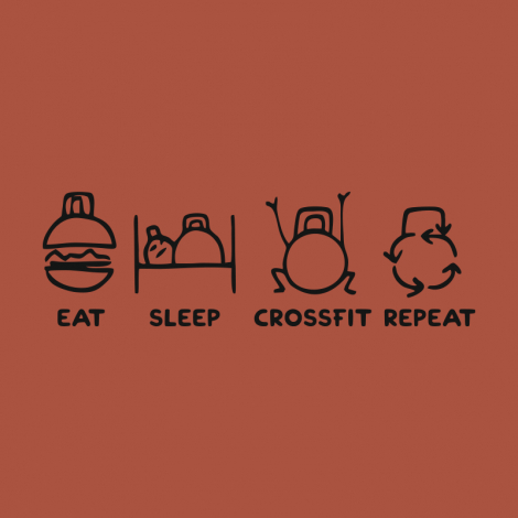 Potisk 5242 - EAT SLEEP CROSSFIT REPEAT